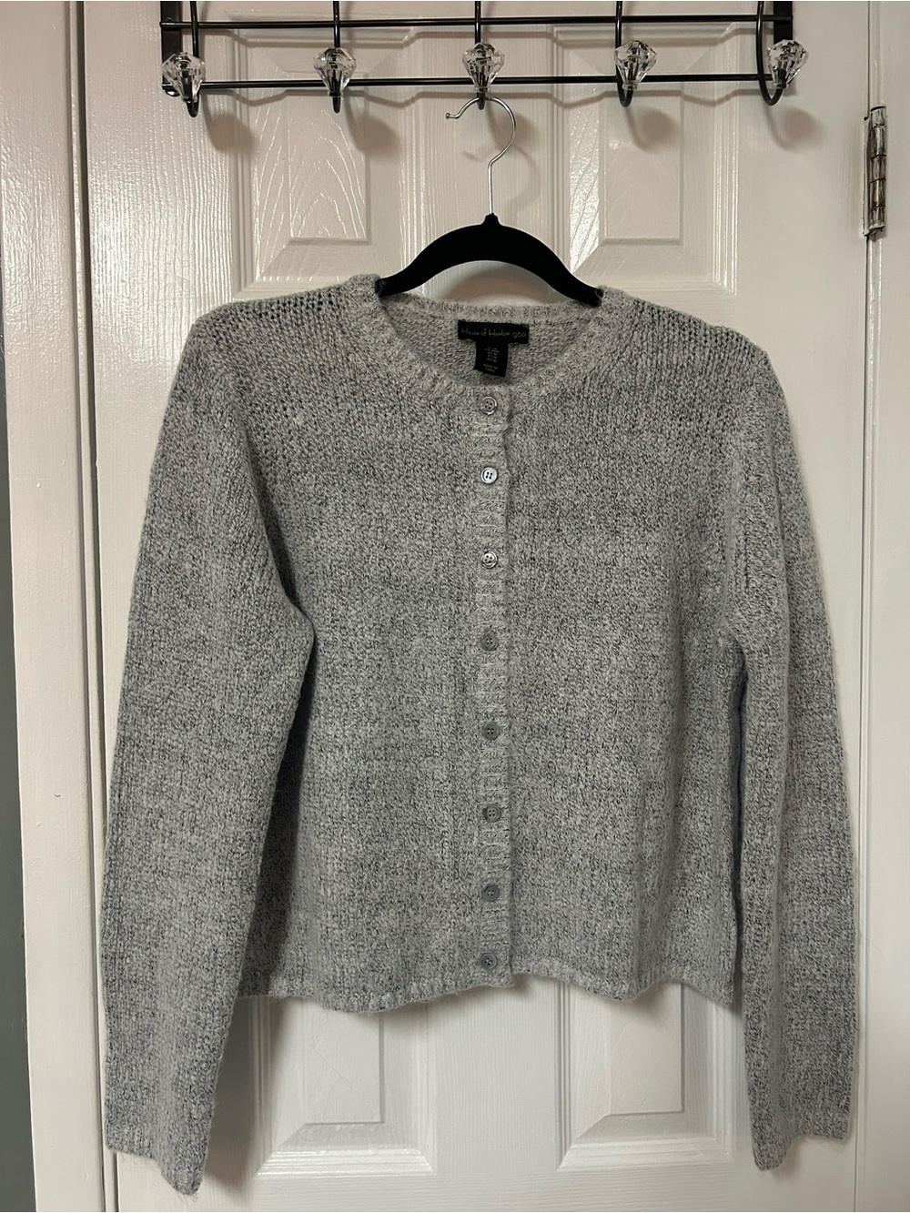 House of Harlow 1960 Light Gray Button-Front Knit Cardigan